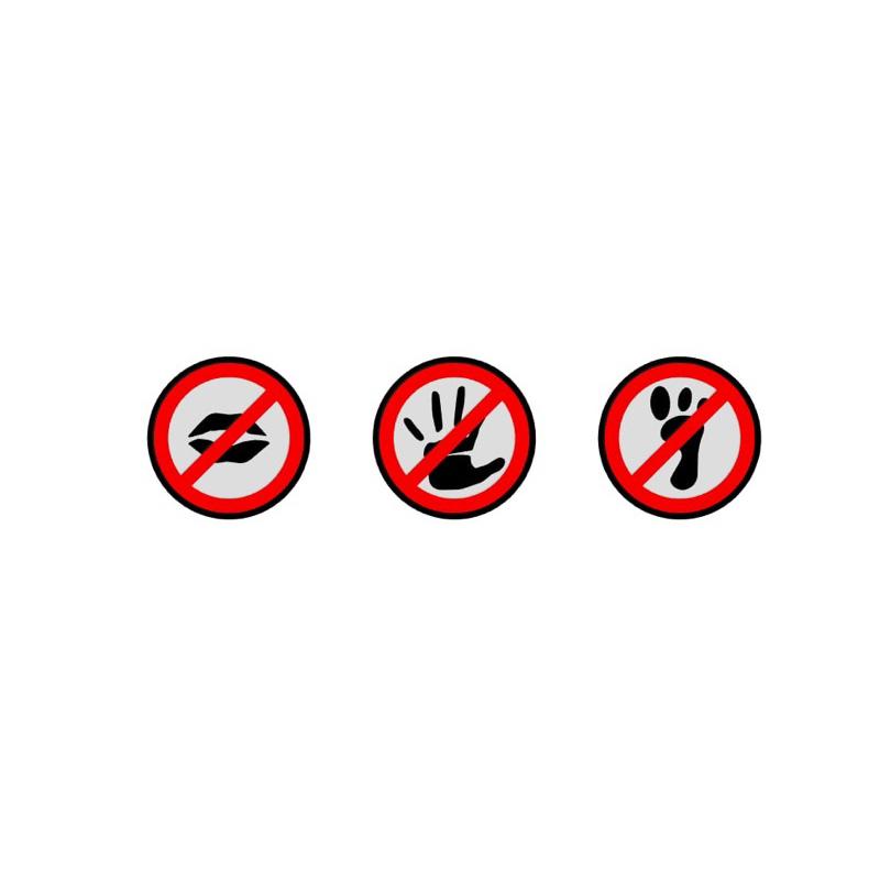 สติกเกอร์สะท้อนแสง 🚫ห้ามจูบห้ามจับห้ามกวน🦶
