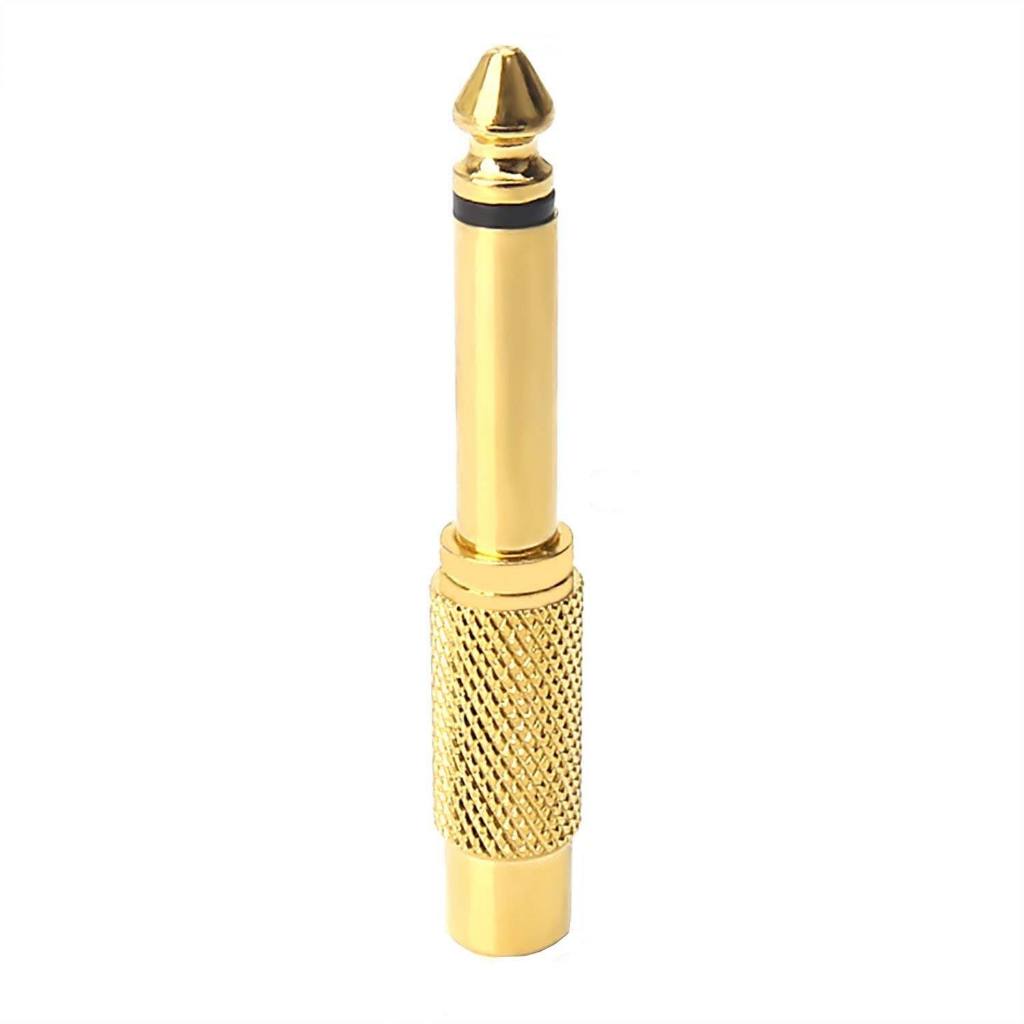 แจ็คแปลงหัวต่อสายสัญญาณเสียง หัวแปลง 6.35 To RCA Female Jack Audio Adapter Conversion