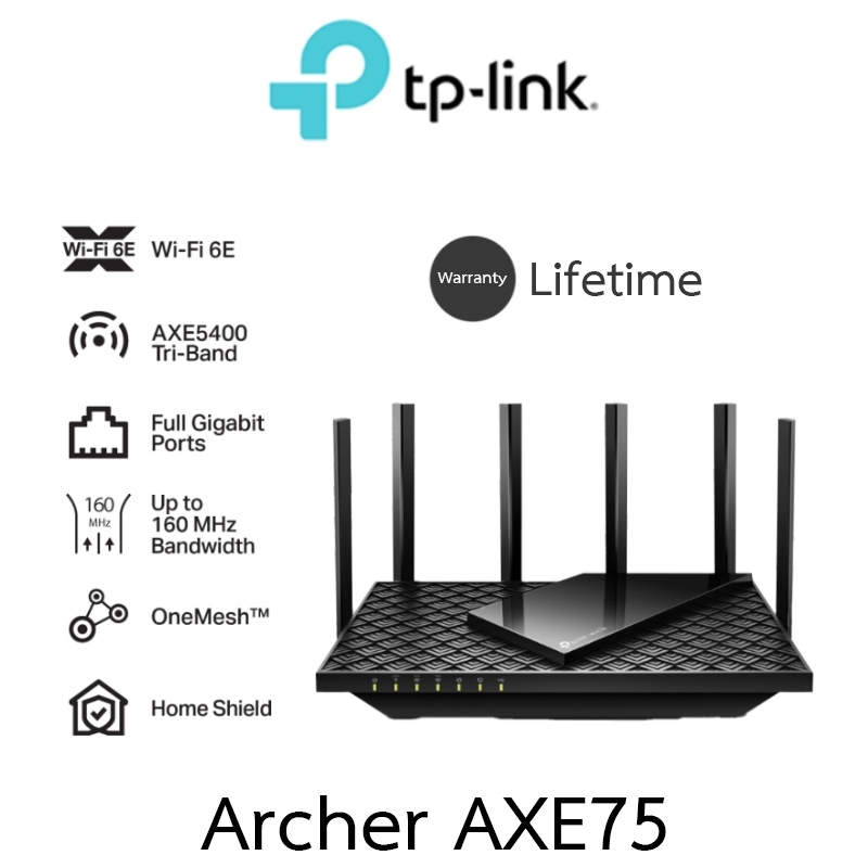 TP-LINK เราเตอร์ AXE5400 Tri-Band Wi-Fi 6E Router รุ่น Archer AXE75