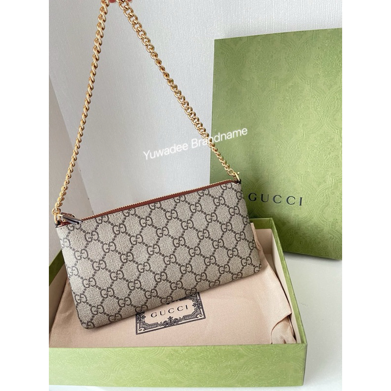 🚩 พร้อมส่ง   New Gucci Pochette  Size  8.5 นิ้ว อปก fullset