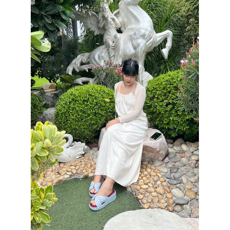 New color สีมาใหม่ รุ่น Happy (ผ้าลายกิงแฮม,สก็อต)สายคาดนุ่มฟู Size34-42 JUDII LES SHU - รูปที่ 4