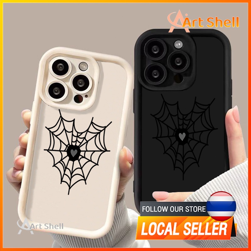 ส่งจากไทย เคส iphone 7P 8P 11 13 14 Pro Max กล้องป้องกันมิตรกับสิ่งแวดล้อมกันกระแทกดอก แมงมุมรัก