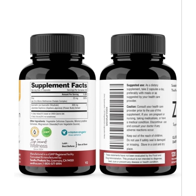✨️พร้อมส่ง✨️Zinc Quercetin, 120 Capsules - รูปที่ 2