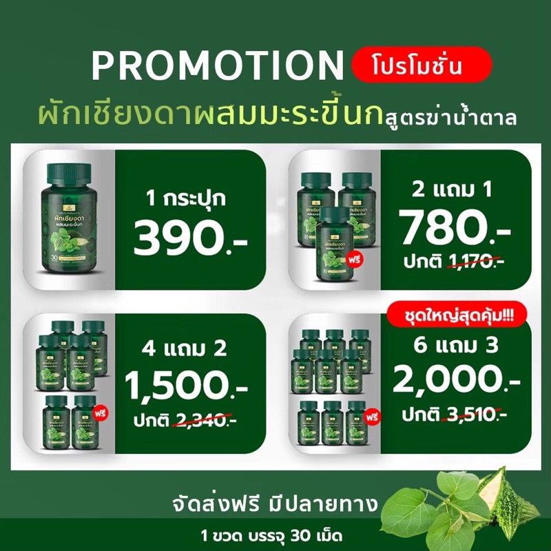 6 แถม 3 | SN9 ผักเชียงดาผสมมะระขี้นก กระปุกละ 30 แคปซูล วิตามินสำหรับดูแลสุขภาพ