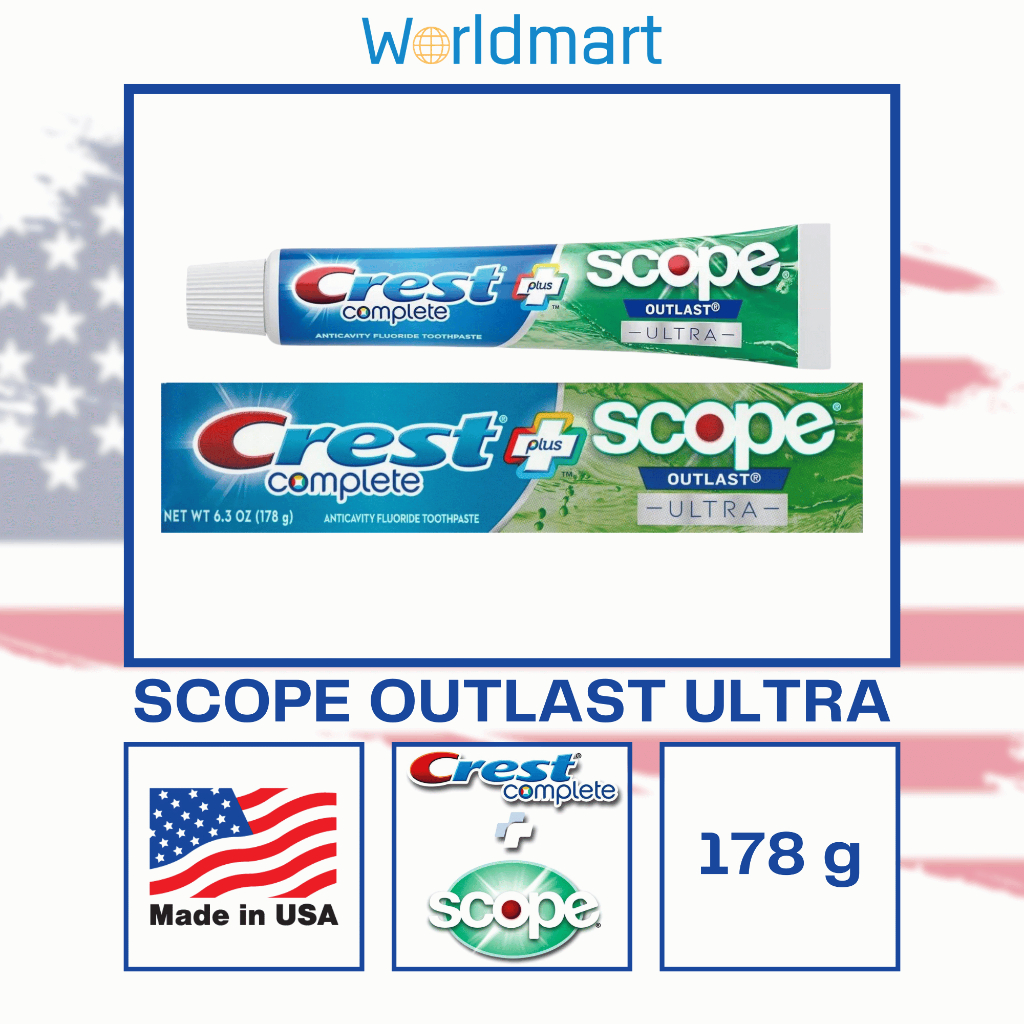 ยาสีฟัน Crest Scope Outlast Ultra ยาสีฟันนำเข้าจาก USA ช่วยให้ฟันขาว ป้องกันฟันผุ ของแท้100%