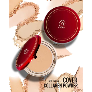 [แพ็คเกจใหม่] ฉัตร แป้งอัดแข็งผสมรองพื้น เนื้อละเอียดเนียนพิเศษ CHAT The Endless Luck and Shine Cover Collagen Powder