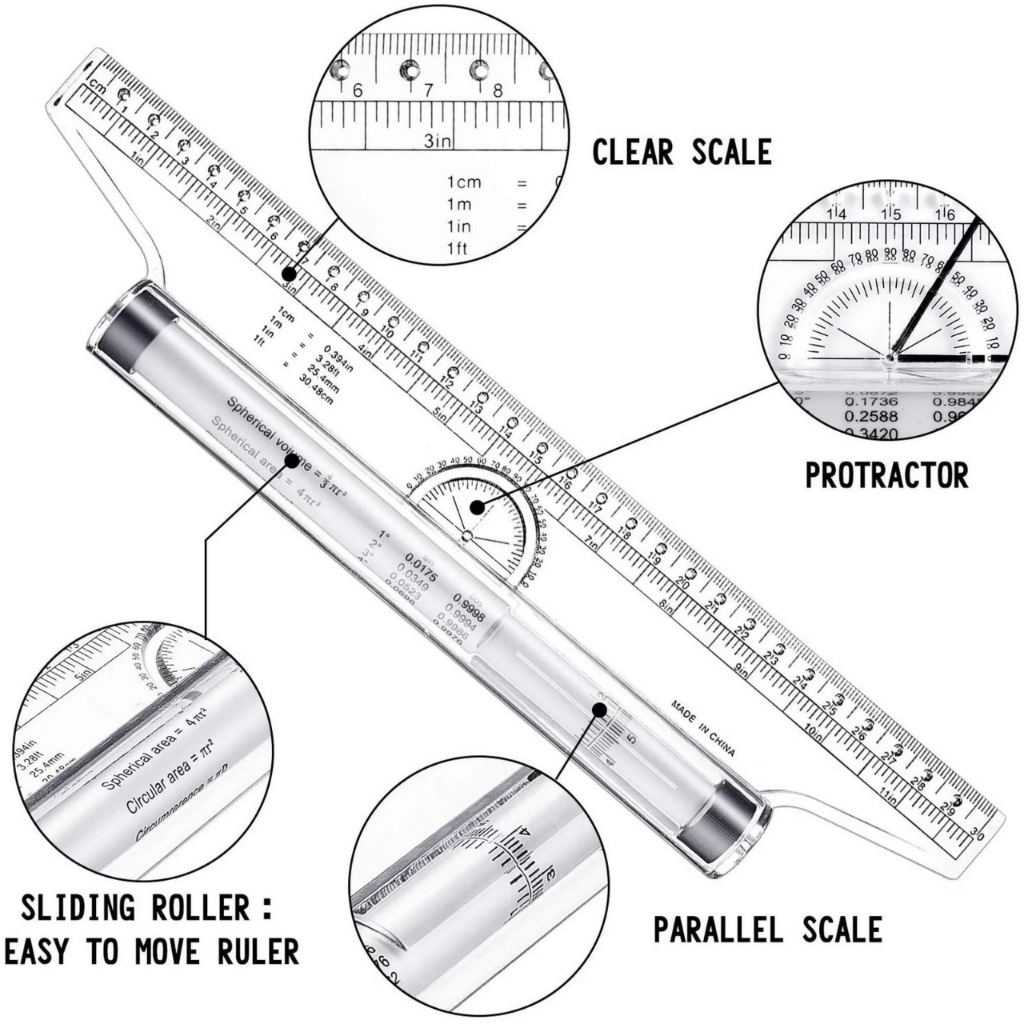 Space Ball QB/T ไม้บรรทัดโรลเลอร์ ROLLING RULER 15ซม. / 30ซม. ไม้บรรทัด ไม้บรรทัดเขียนแบบ ไม้บรรทัดโรลลิ่ง RUJI