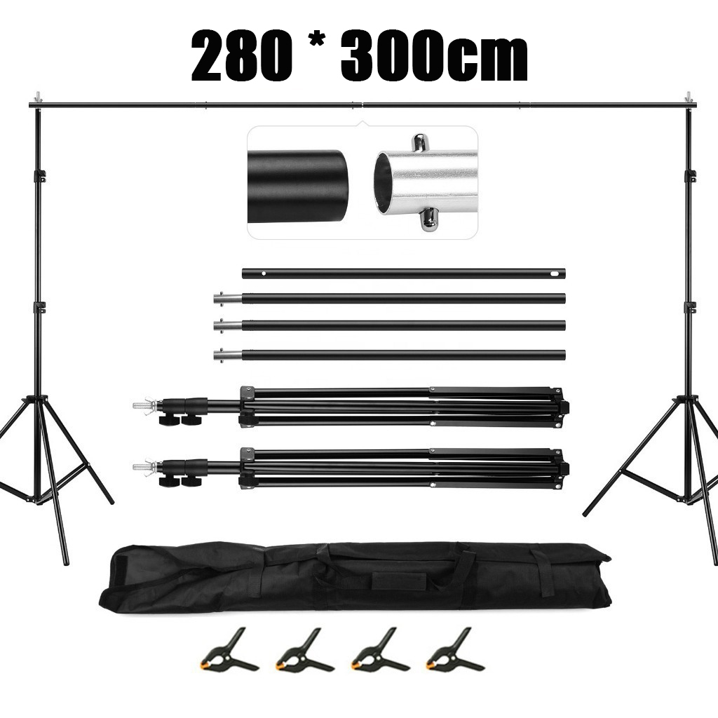280*300cm ฉากถ่ายรูป Photo Video Studio Heavy Duty Adjustable Backdrop Stand Background Support System Kit