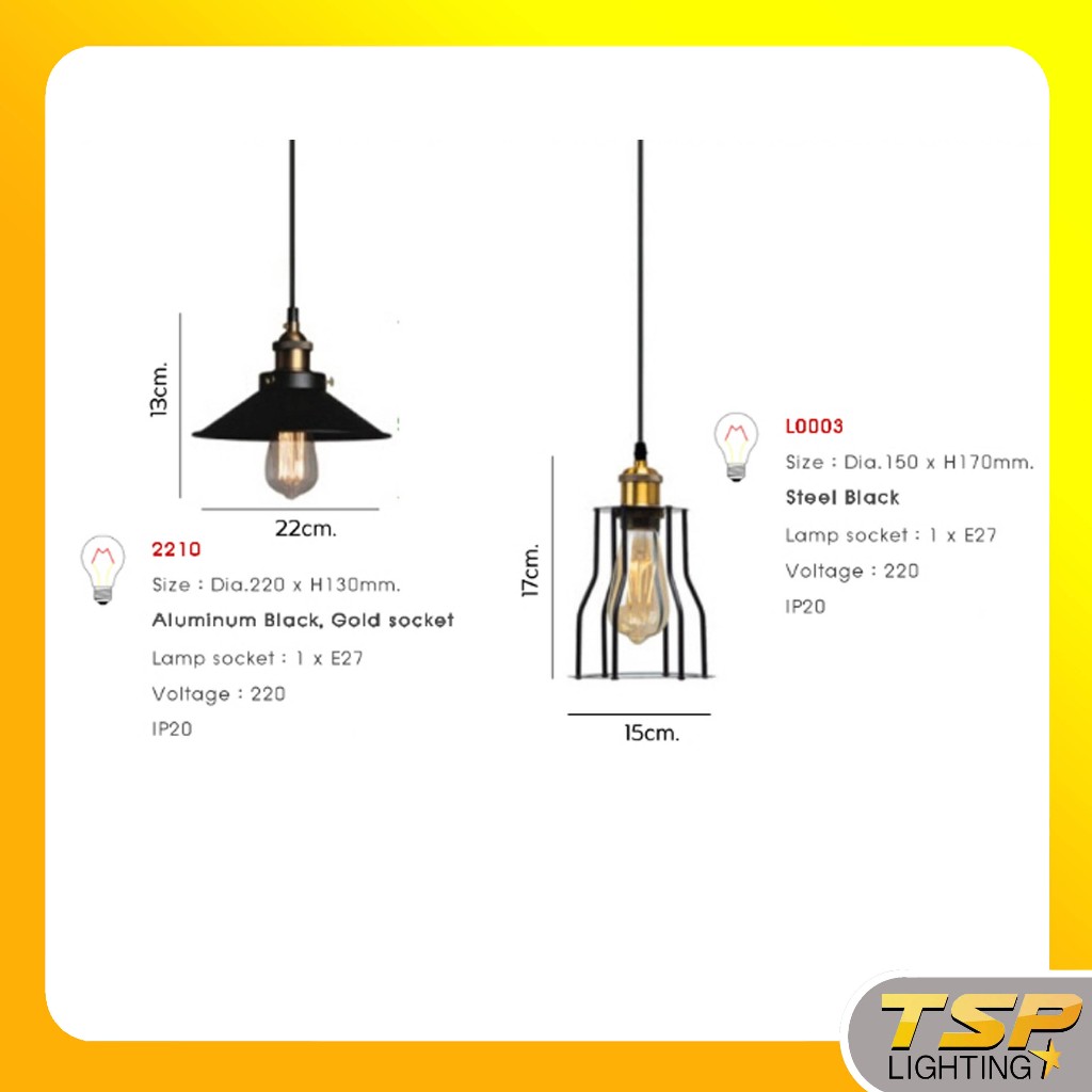 TSP Lighting │ DNER  โคมไฟห้อย วินเทจ