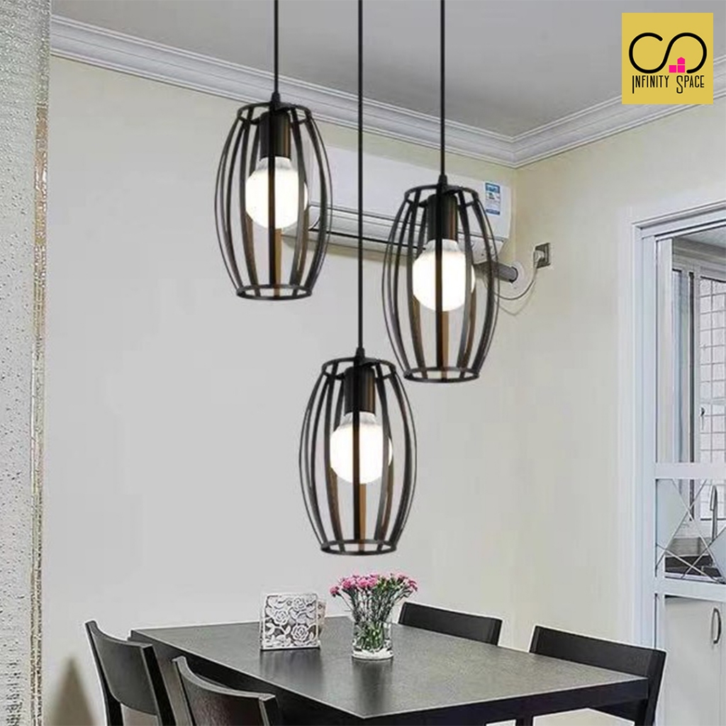 Infinity Space: PDL-M82-3CO โคมไฟห้อยเพดาน โคมไฟลอฟท์ โคมไฟตกแต่งบ้าน คาเฟ่ Pendant Lamp Cafe Loft
