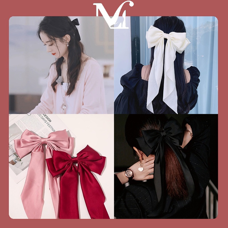 MOYENNE กิ๊บติดผมโบว์ริบบิ้นสไตล์เกาหลีใหม่ สไตล์เรียบง่าย หรูหราระดับไฮเอนด์และเบา มีหลายสีให้เลือก