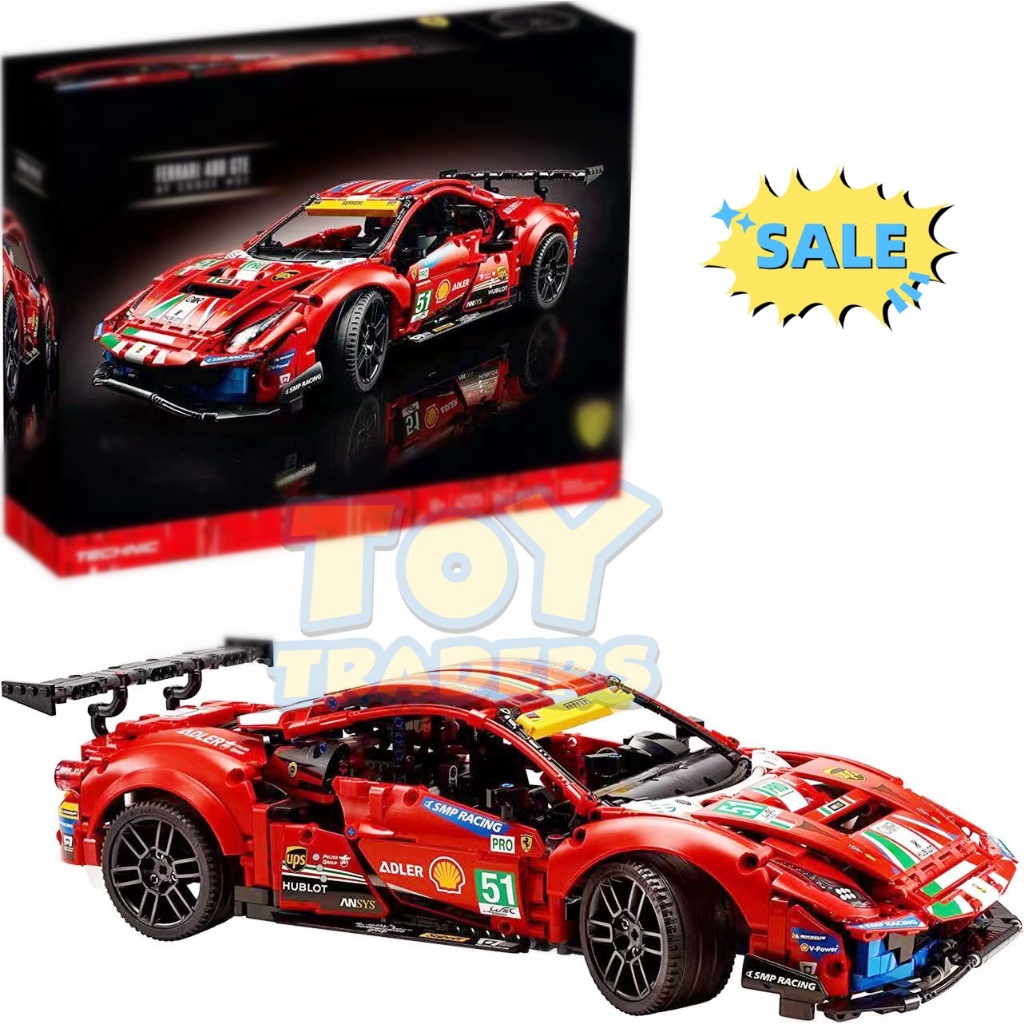 จัดส่งภายใน24ชม Compatible LEGO Ferrari 488 (1677ชิ้น) สำเนาสมบูรณ์แบบ 1:1