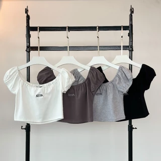 Atipashop - RINSIE CUTE TOP เสื้อปาดไหล่ แขนตุ๊กตา