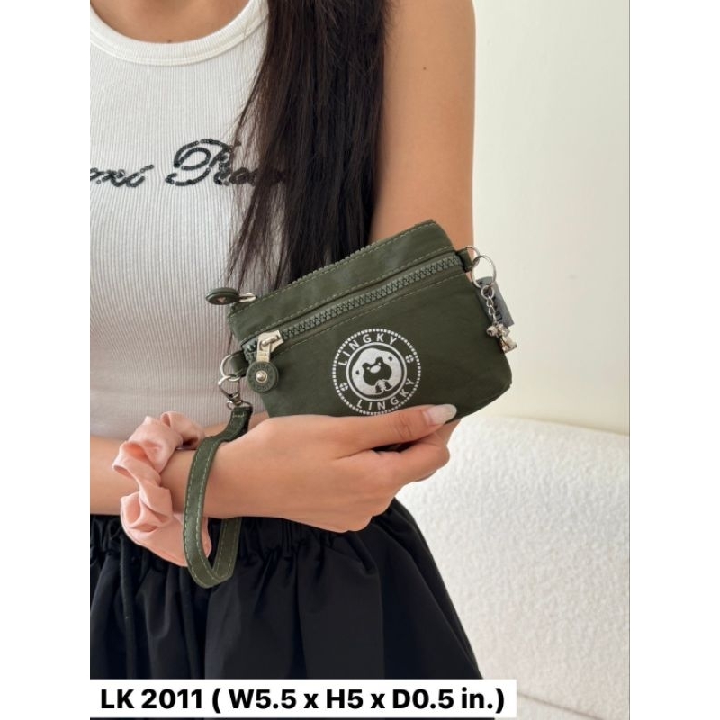 173-Lk2011 กระเป๋าคล้องมือ ผ้าร่มรุ่น LK-2011 ขนาด 5.5" มี 2 ซิป มีให้เลือก 12 สี
