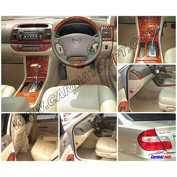 พรมปูพื้นรถยนต์ TOYOTA CAMRY 1998-2002 2003-2007  กระดุมยางEVA 5-6มิล (พื้นเรียบ+ตีนตุ๊กแก)