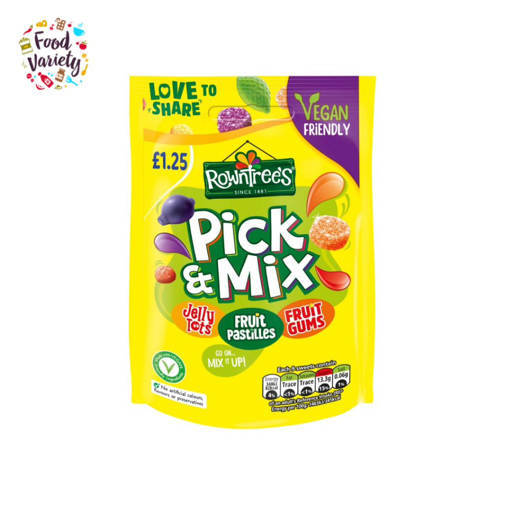 Rowntree’s Pick & Mix – Jelly Tots, Fruit Pastilles & Fruit Gums Sharing Bag 150g