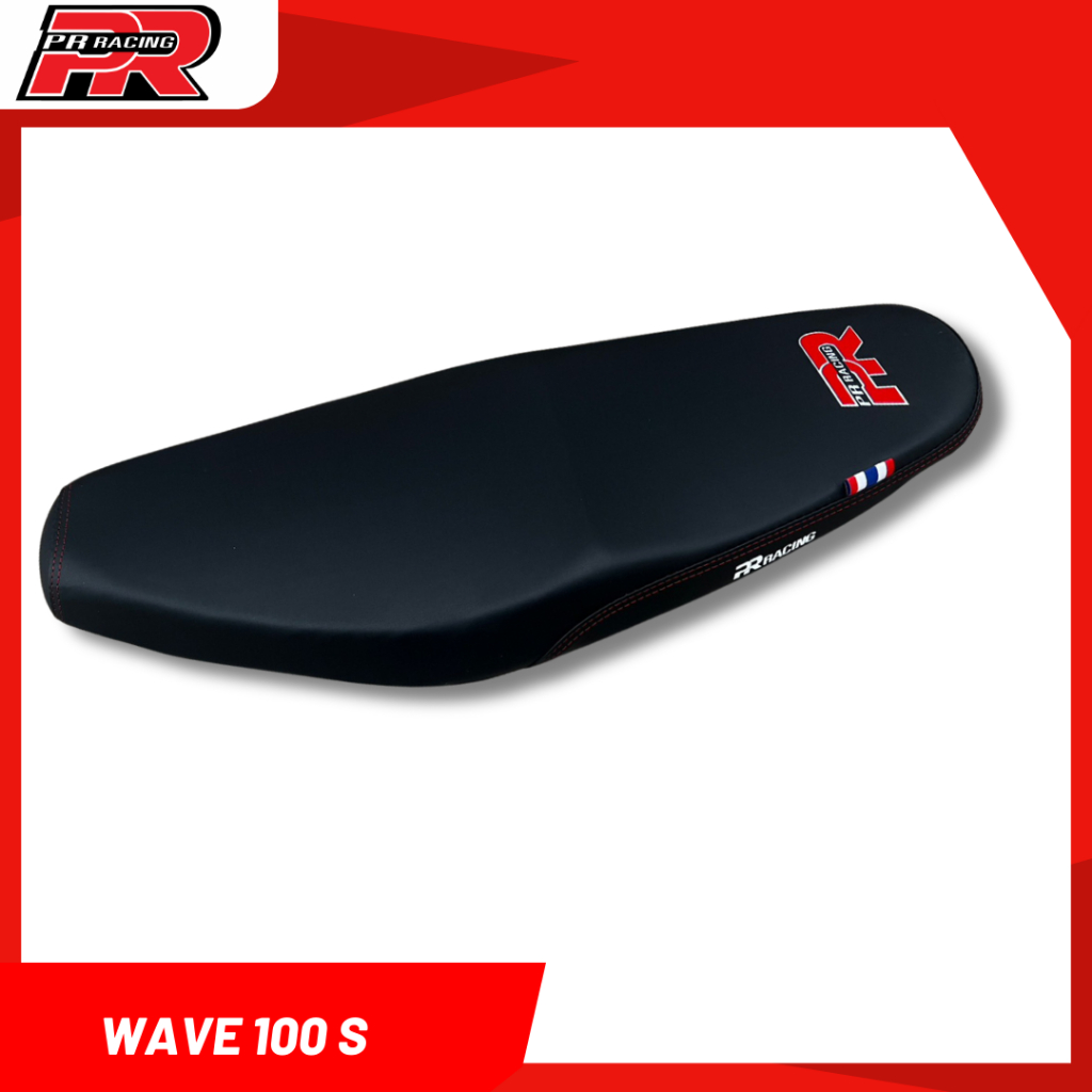 เบาะมอเตอร์ไซค์ เบาะปาดทรงกลาง รุ่น Wave 100 S U-Box โลโก้ PR