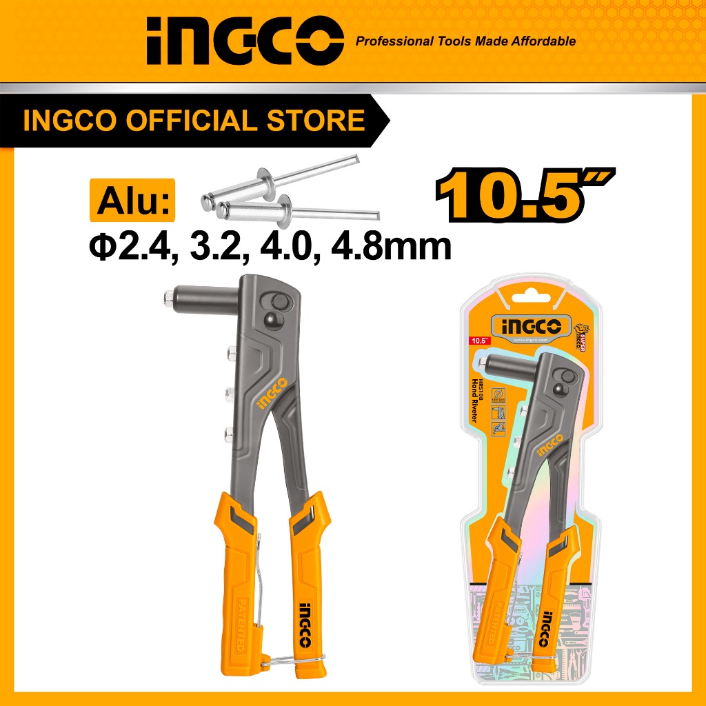 INGCO คีมย้ำรีเวท 10.5" HRS108