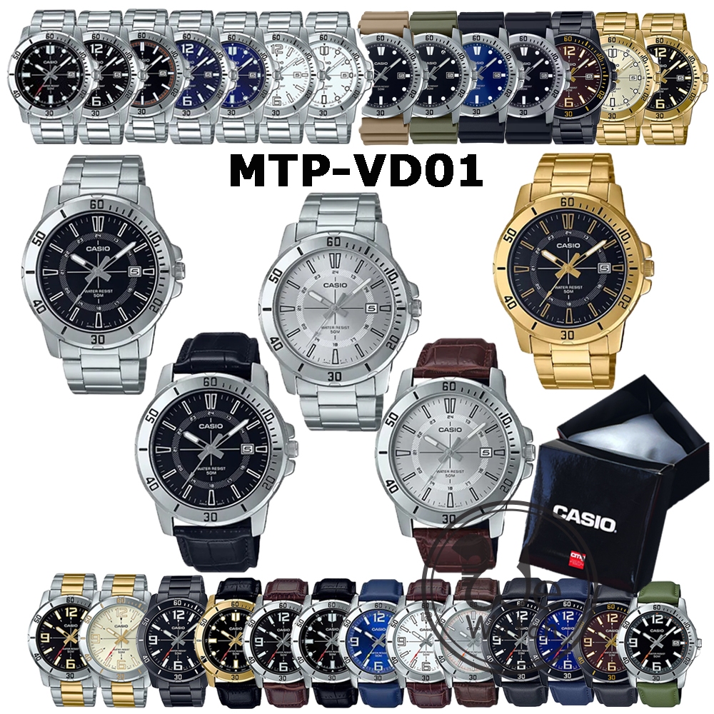 !!ประกัน1ปีและกล่อง CMG!! CASIO รุ่น MTP-VD01D MTP-VD01 MTP-VD01L MTP-VD01G นาฬิกาข้อมือชาย MTPVD01