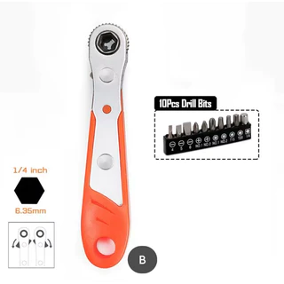 Hexagon Ratchet Spanner 1/4inch Mini Quick Release Socket เครื่องมือ มือจับในครัวเรือนซ่อมประแจไขควงสําหรับรถยนต์