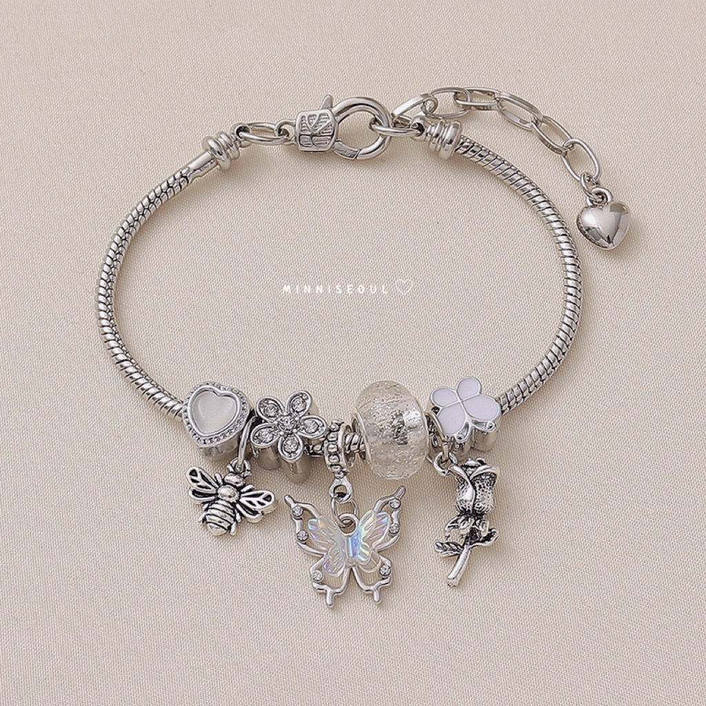 A80 สร้อยข้อมือ BEAUTIFUL Butterfly silver ไม่ลอก ไม่ดำ สายปรับได้ จัดส่งทุกวัน ราคา ถูกที่สุด ดีลบีเคเค แกลเลอรีภาพที่ 6
