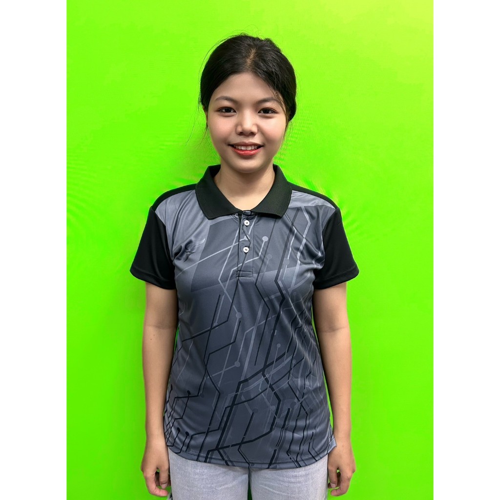 SA303 เสื้อโปโลหญิงแบบพิมพ์ลาย ใส่ทำงาน ใส่เล่นกีฬา ผ้าเรียบลื่น ยี่ห้อ SPORT DAY100%