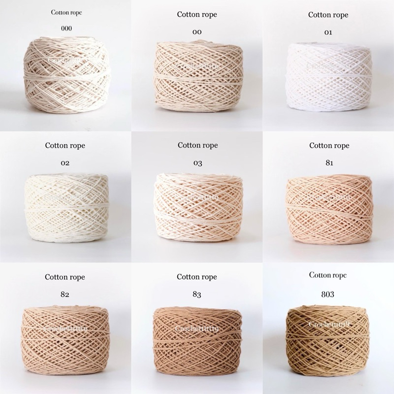 เชือกฟอกนิ่ม เกรด A นิ่มพิเศษ ขนาด 2.5 มิล หนัก 200 กรัม ( สีขาว-ครีม-น้ำตาล-เทา-ดำ )