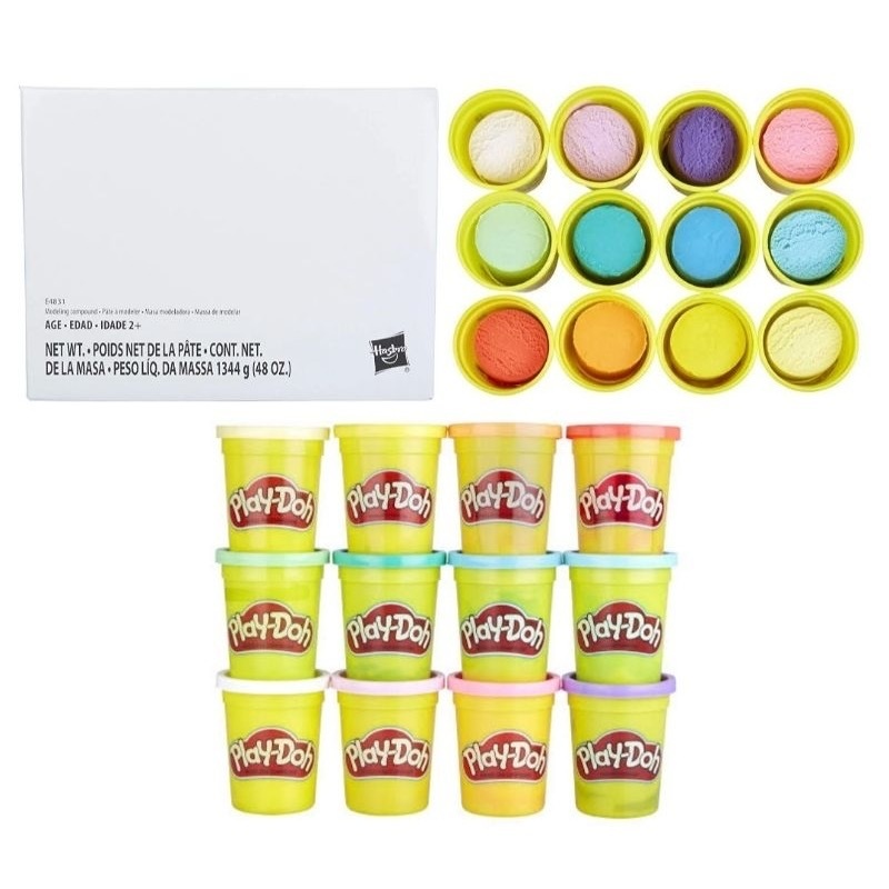 Play-Doh Bulk Pastel Colors 12-Pack of Modeling Compound, 4-Ounce Cans, Kids Arts & Crafts, Ages 2+