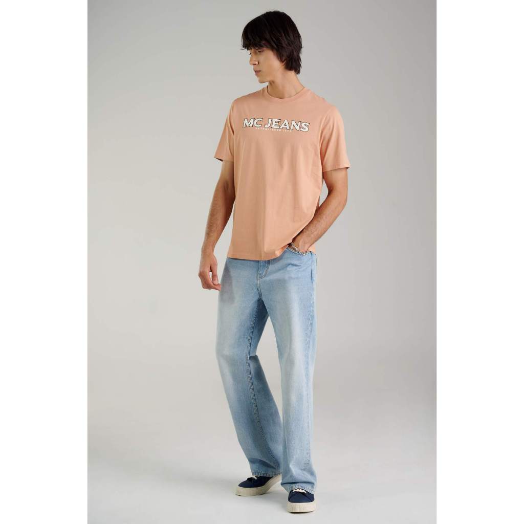 [ซื้อ 3 ชิ้น ราคา 999] Mc jeans เสื้อยืดแขนสั้นผู้ชาย คอกลม สีชมพูพีช MTSZB52