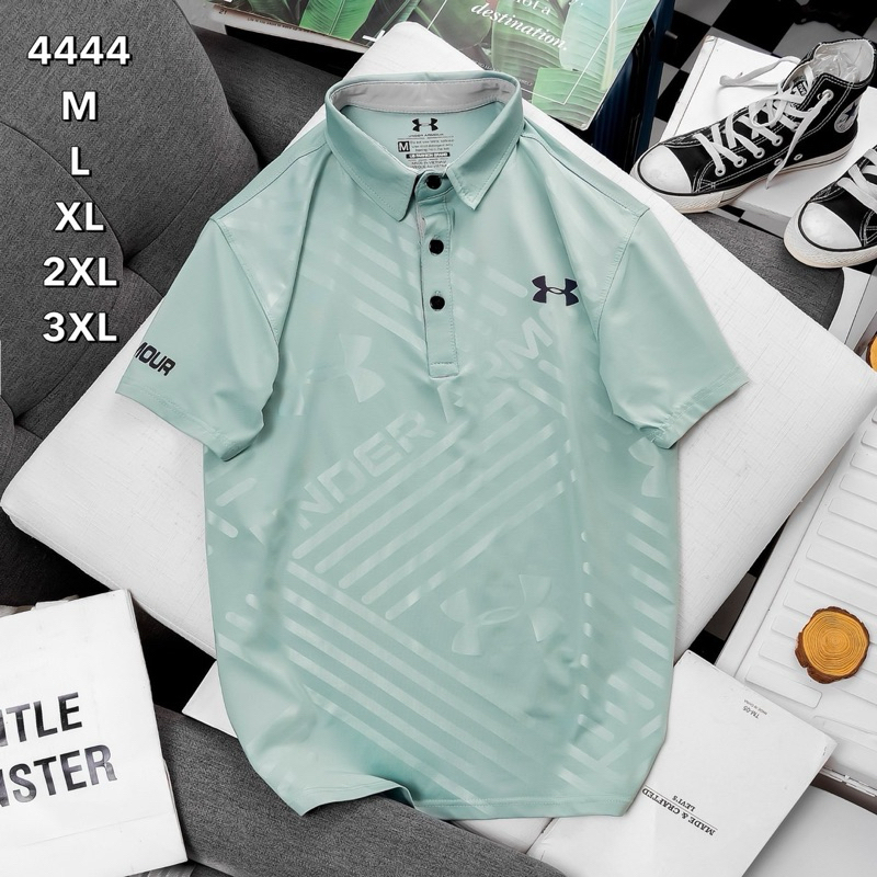 เสื้อโปโลผู้ชายแขนสั้น เนื้อผ้าลื่นลื่น polo A48