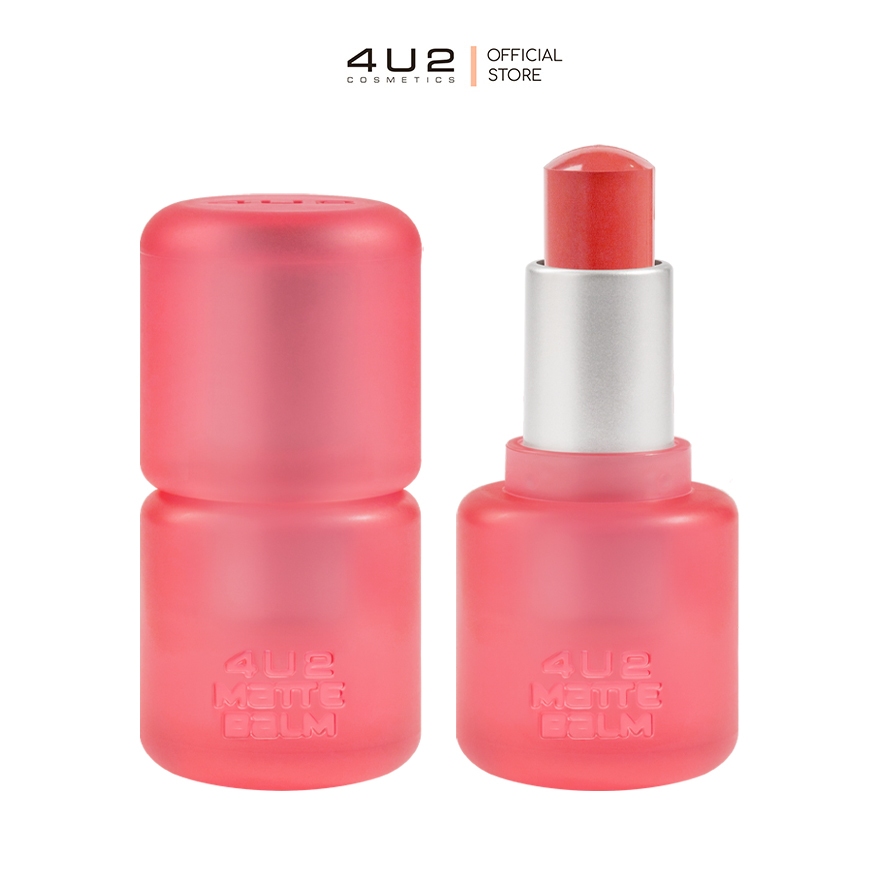 4U2 MATTE BALM LIPSTICK - ลิปบาล์มแมท เนื้อบาล์มนุ่มฟู สีชัดเกลี่ยง่าย สเตนสีติดทน ลิป 4U2