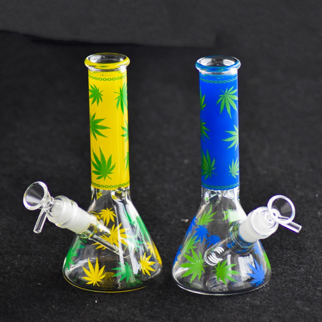 บ้องแก้ว 20cm สกรีนสวย หนา 6MM ส่งจากไทย GLASS bong อุปกรณ์ครบชุด หลอดแก้ว และ โจ๋แก้ว