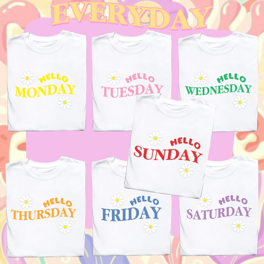 พร้อมส่ง เสื้อยืด 7 วัน สวัสดีวันจันทร์ สกรีน ผ้าหนา นุ่ม ใส่สบาย No.0373