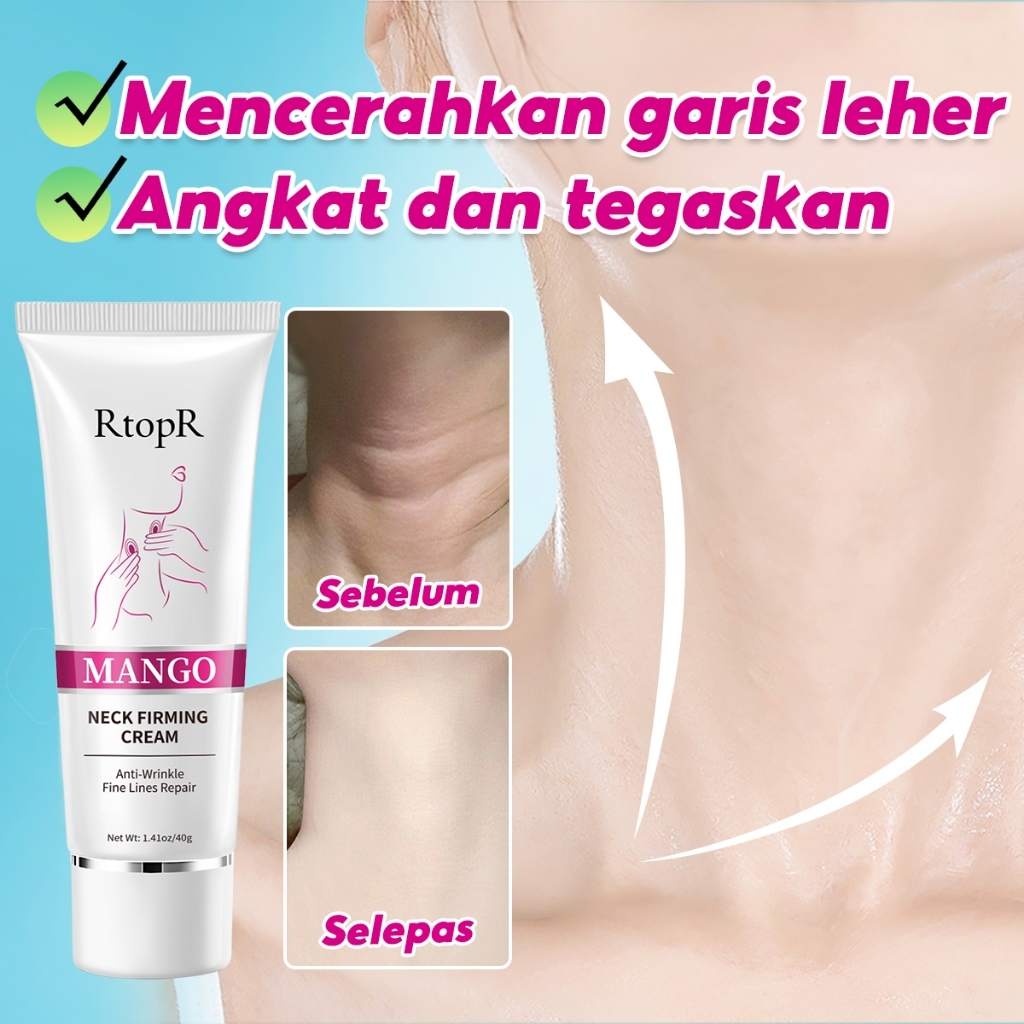 Rtopr FDA ครีมบํารุงผิว กระชับผิวบริเวณคอ ต่อต้านริ้วรอย ครีมนวดคอ ให้ความชุ่มชื้น  ขนาด 40 กรัม