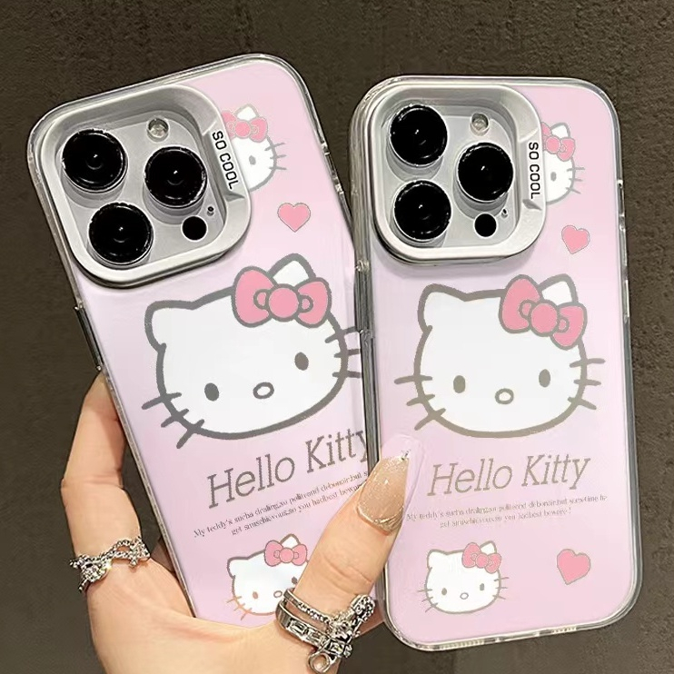จัดส่งทันที เคสไอโฟน11 12 13 14 15 16 Pro Max Silicone Blue&Pink Hello Kitty Case For iPhone 11,12,13,14,15,16PM