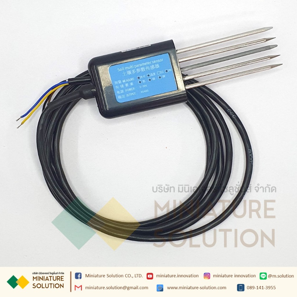 Soil PH NPK Temperature Moisture RS485  Digital Meter Sensor วัดธาตุ สารอาหารแบบ all in one 6 Sensor