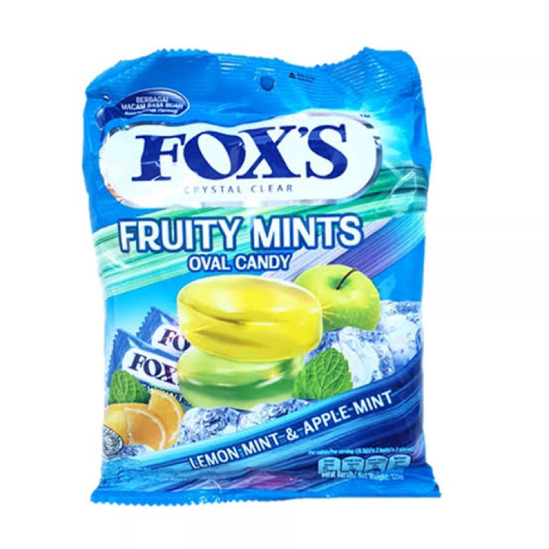 Fox’s fruity mint apple / lemon 125 g. ฟ็อกซ์ ลูกอมแอปเปิ้ล&เลมอน fl ราคา ถูกที่สุด ดีลบีเคเค