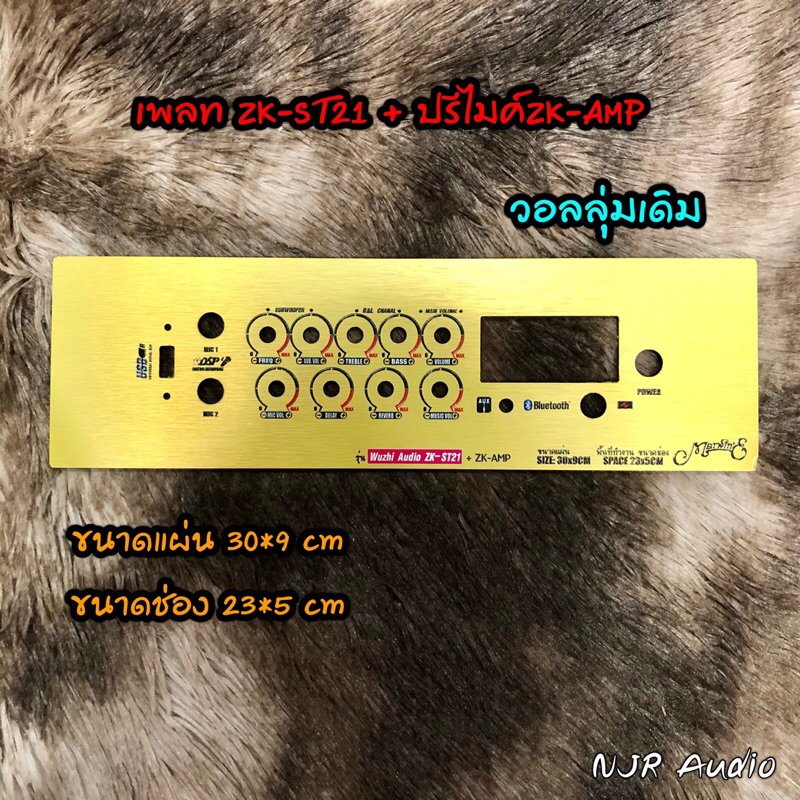 เพลทคอมโพสิทรุ่น ZK-ST21 +ปรีไมค์ZK-AMP ขนาดแผ่น30x9cm ขนาดช่อง23x5cm เพลทลำโพงบลูทูธDIY