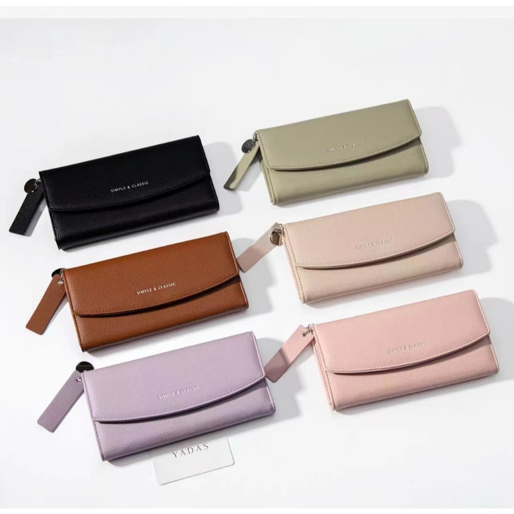 [พร้อมส่งในไทย] กระเป๋าสตางค์ผู้หญิงใบยาว 3พับ CLASSIC&MODERN 7.5 นิ้ว ใส่ของได้เยอะใส่บัตรได้ แฟชั่นสําหรับสตรี 6805