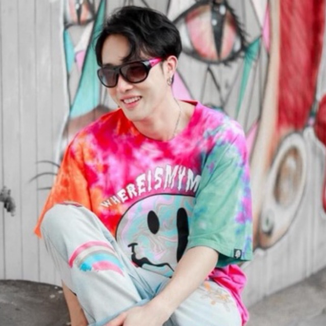 DARYN // เสื้อยืด มัดย้อม ทรงโอเวอร์ไซส์ Huak Brand แท้ % สีสันสดใสสวยสะดุดตา