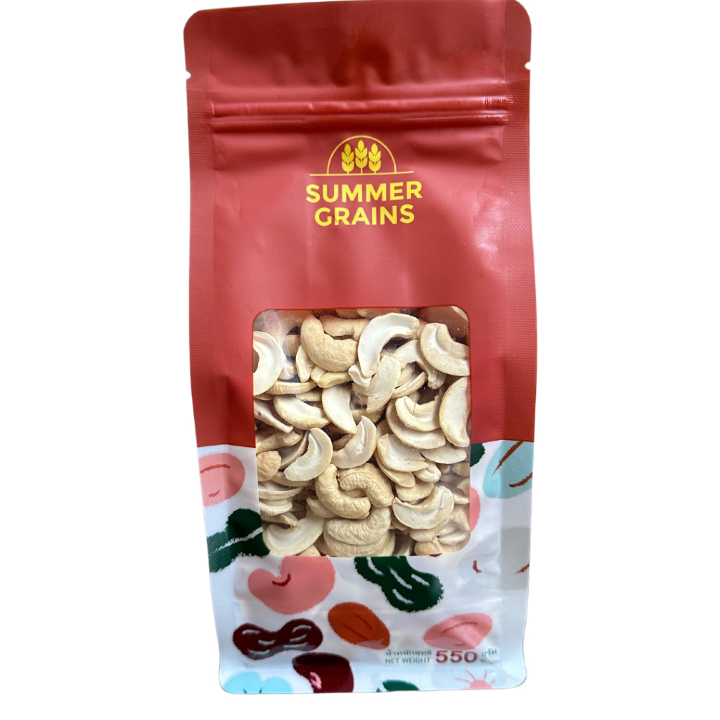 เม็ดมะม่วงหิมพานต์ซีก Raw Split Cashew Nuts เกรด A 500-1000G จาก SummerGrains