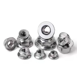 น็อตจานเรียบกันคลาย ยู-ล็อค เกลียวมิล Stanless Steel SUS 304 Metric Thread U-Lock Flanged Nuts.