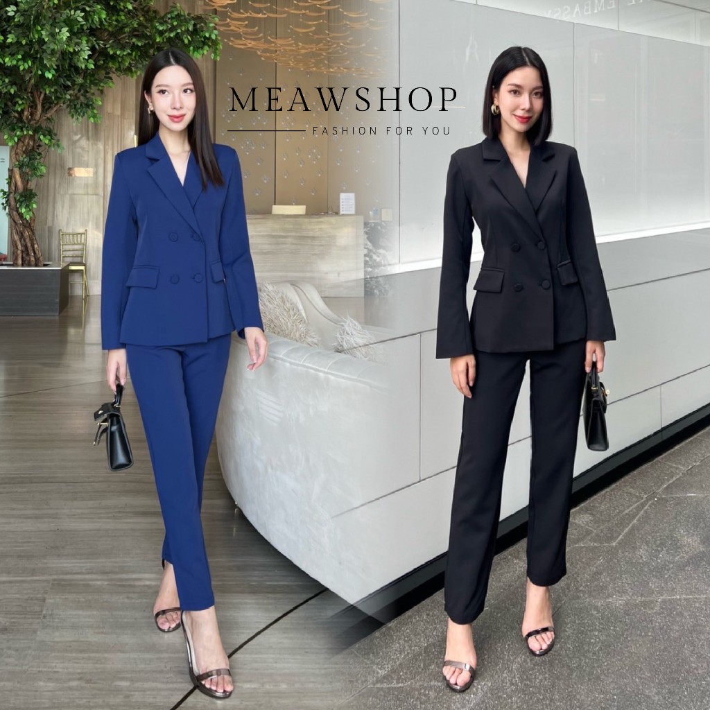 ชุดทำงานผู้หญิง S-XL สูทผู้หญิง ชุดสูท ชุดสูทสีกรม ชุดดำ ชุดไปงาน ชุดออกงาน งานป้าย เสื้อสูท Blazer 