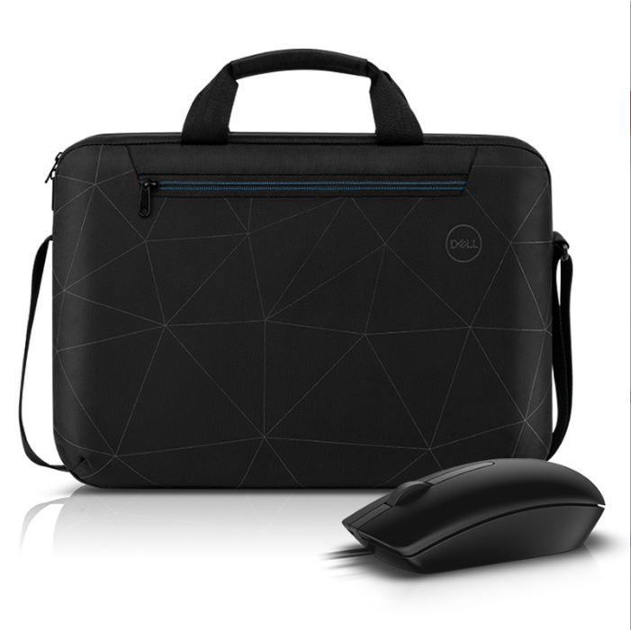 กระเป๋าใส่โน๊ตบุ๊ค Dell ขนาด 15.6 นิ้ว สะพายข้าง สีดำ กระเป๋าลายสก๊อต พร้อมสายคล้องไหล่