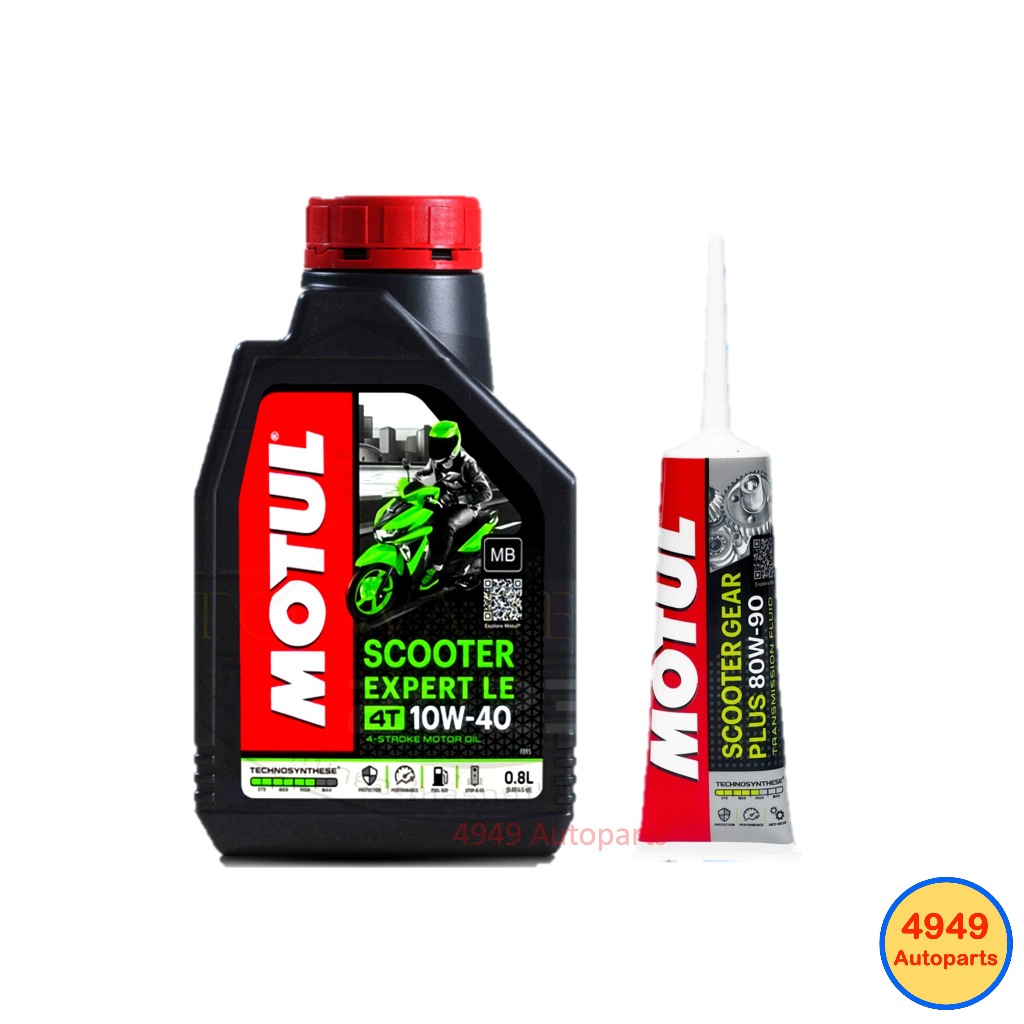 Motul น้ำมันเครื่อง มอเตอร์ไซค์ 4T Scooter Expert LE 10W-40 10W40 MB กึ่งสังเคราะห์ 0.8 L