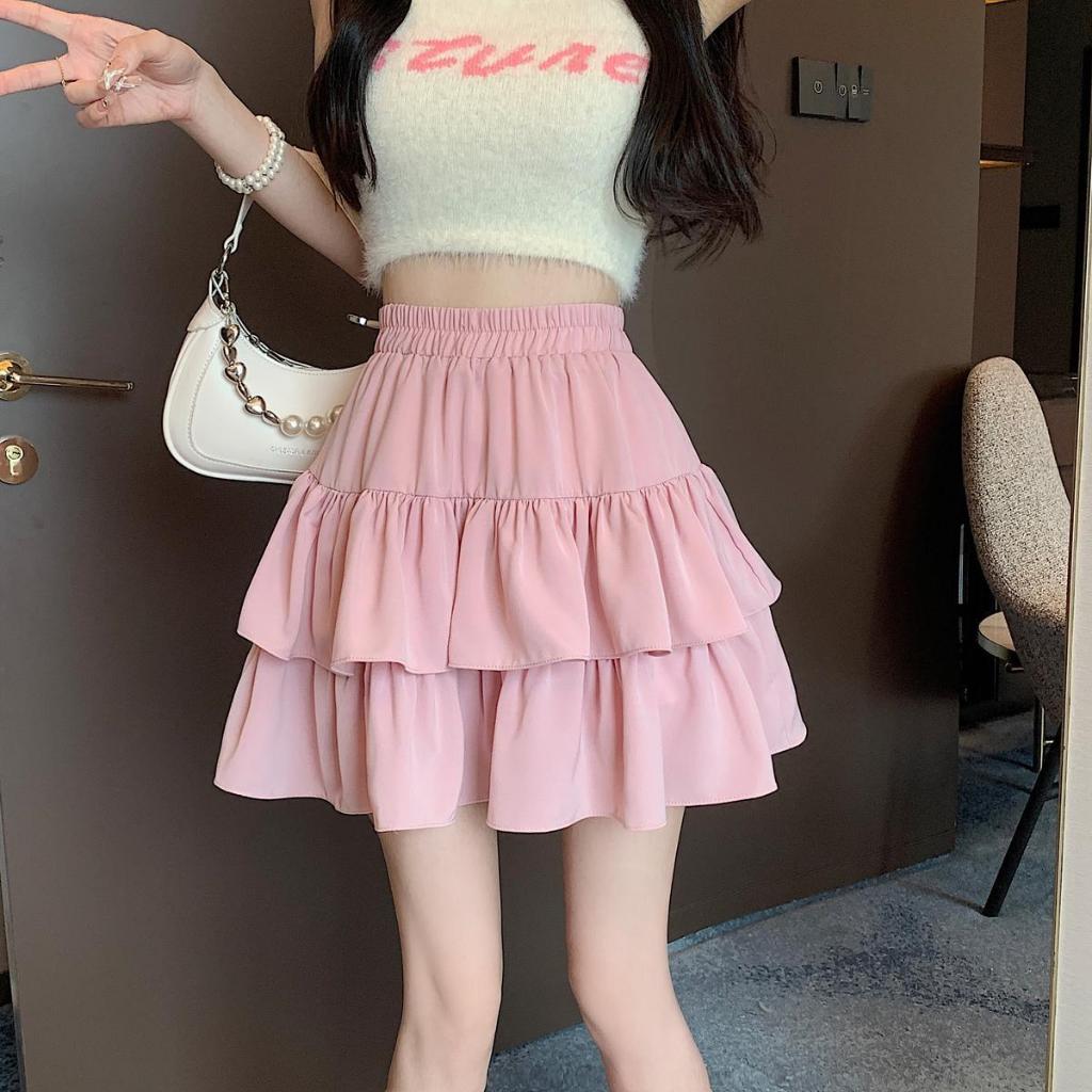 พร้อมส่ง LameiStore 2024 Y2k ทรงเอ กระโปรงพลีทสั้น เอวสูง นักเรียน สําหรับผู้หญิง