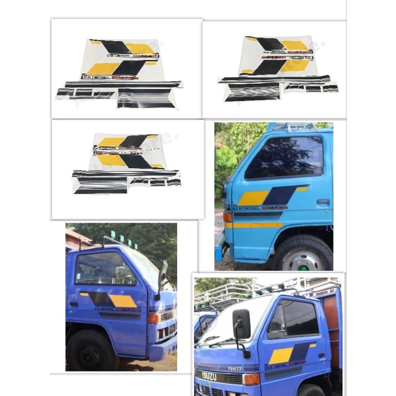 สติ๊กเกอร์แบบดั้งเดิมรถ 6 ล้อ ยี่ห้อ ISUZU คำว่า 2.8 , 3.6 , 3.9 DIESEL DIRECT INJECTION ติดรถ แต่งรถ sticker อีซูซุ
