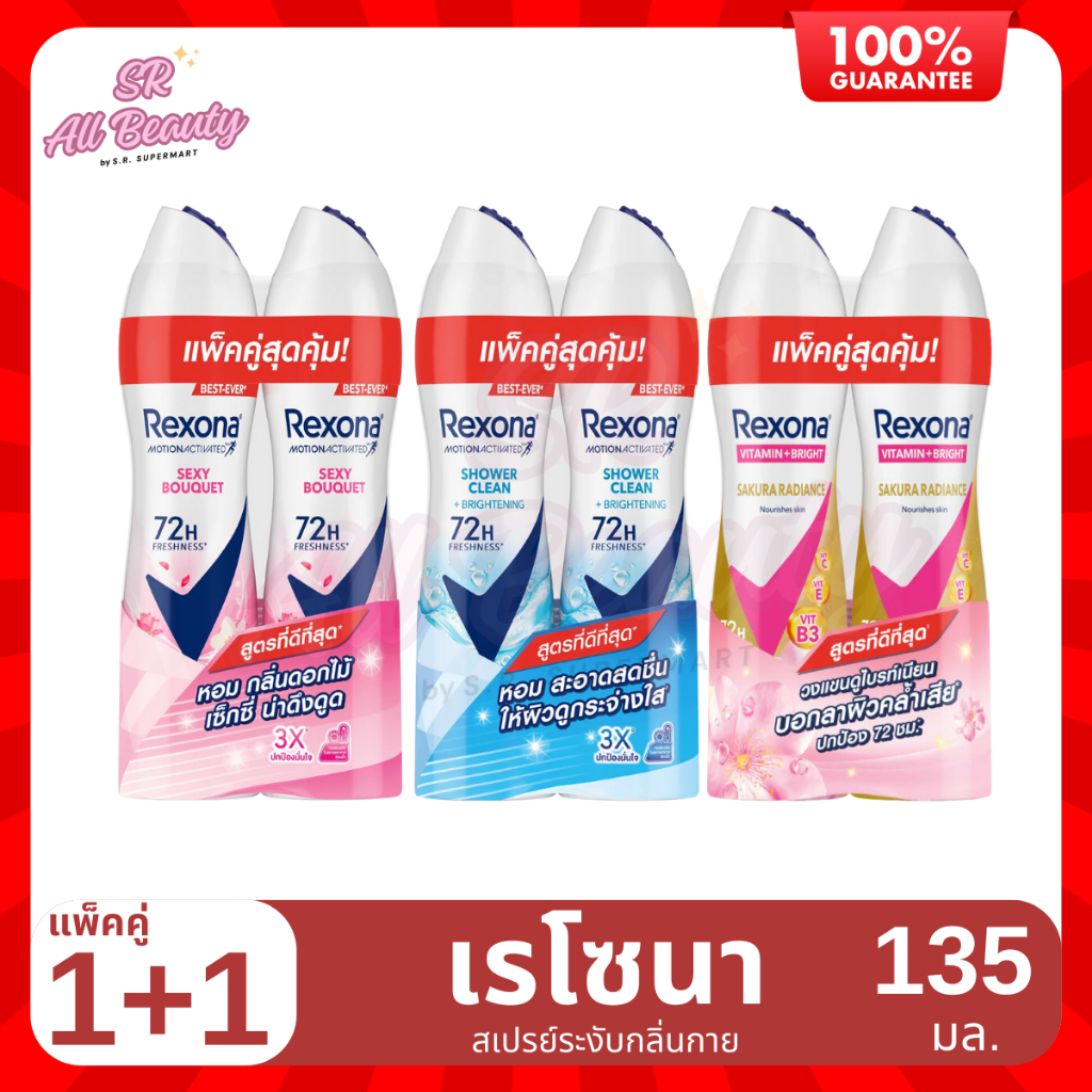 สเปรย์ระงับกลิ่นกาย เรโซนา แพ็คคู่1แถม1 ปริมาณ 135 มล.