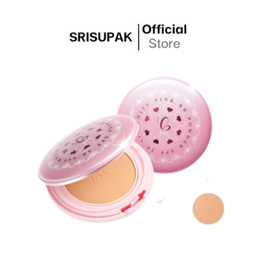 [ซื้อ1แถม1] BSC WHITE PINK BB POWDER SPF30 PA+++ บีเอสซี ไวท์ พิงค์ บีบี พาวเดอร์ เอสพีเอฟ 30 พีเอ+++