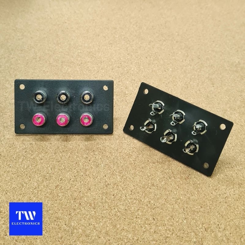 แท็ปRCA6ช่องติดแท่น,แท็ปRCAตัวเมีย6pin (จำนวน 1ชิ้น)